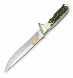 Puma Wildtöter Stag Handle Fixed Blade Hunting Knife, Leather Sheath - 113494