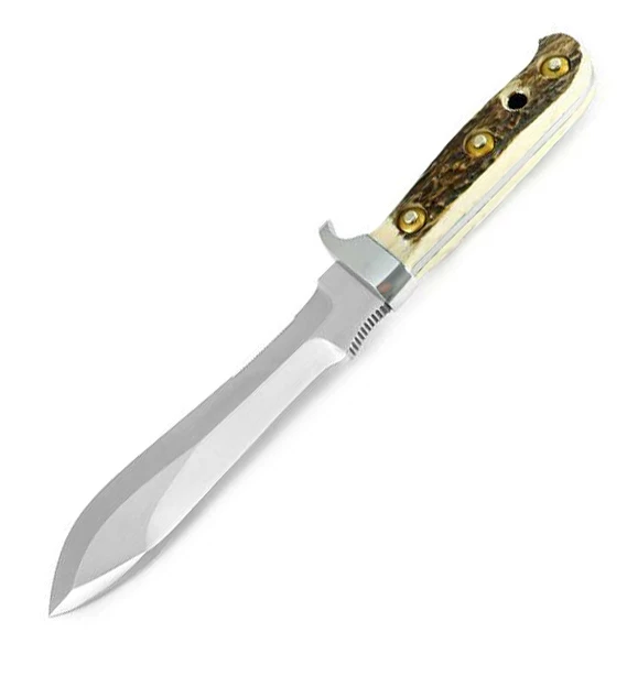 Puma White Hunter Stag Handle Fixed Blade Knife, Leather Sheath - 116375 4 Puma White Hunter Stag Handle Fixed Blade Knife, Leather Sheath - 116375 - Image 2