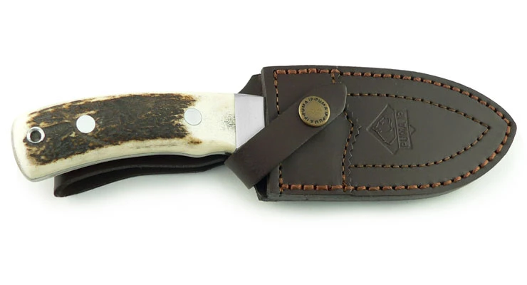 Puma IP Schwarzwild Stag Hunting Guthook Fixed Blade Knife, Leather Sheath - 810055 4 Puma IP Schwarzwild Stag Hunting Guthook Fixed Blade Knife, Leather Sheath - 810055 - Image 2