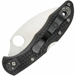 Spyderco Delica 4 Black FRN, Satin Warncliffe Plain Edge Folder Knife - C11FPWCBK