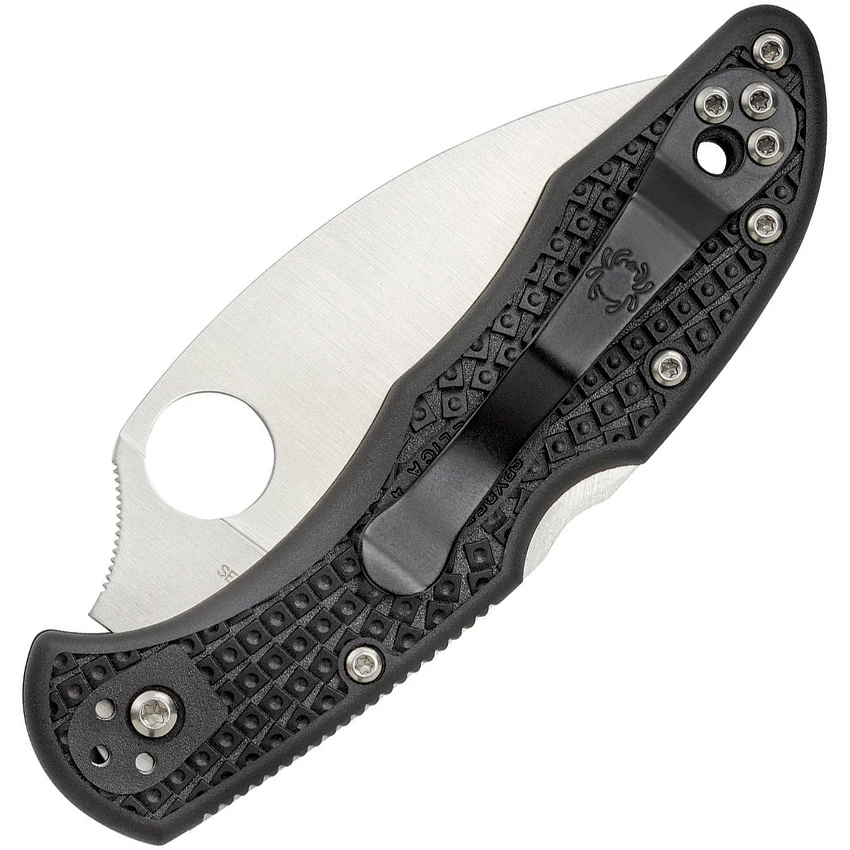 Spyderco Delica 4 Black FRN, Satin Warncliffe Plain Edge Folder Knife - C11FPWCBK 3 Spyderco Delica 4 Black FRN, Satin Warncliffe Plain Edge Folder Knife - C11FPWCBK