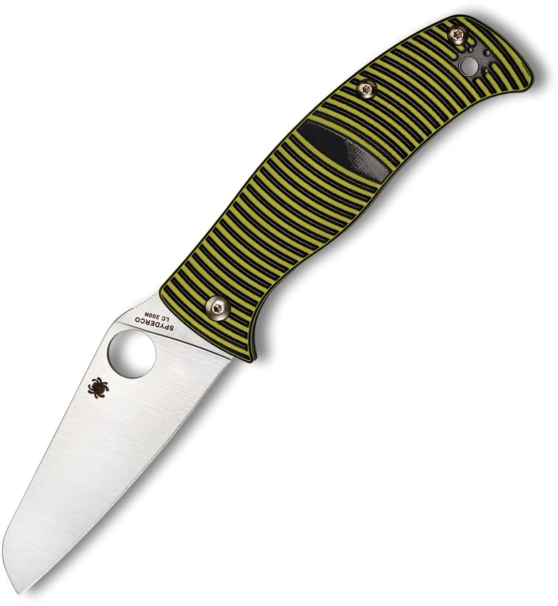 Spyderco Caribbean G10 Black/Yellow Sheepsfoot, Satin Plain Edge Folder Knife - C217GPSF 3 Spyderco Caribbean G10 Black/Yellow Sheepsfoot, Satin Plain Edge Folder Knife - C217GPSF