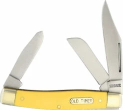 Schrade Senior Stockman Old Timer Yellow Folding Knife 8OTY