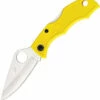 Spyderco Ladybug 3 Salt Yellow FRN, Satin Plain Edge Folder Knife - LYLP3