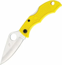 Spyderco Ladybug 3 Salt Yellow FRN, Satin Plain Edge Folder Knife - LYLP3