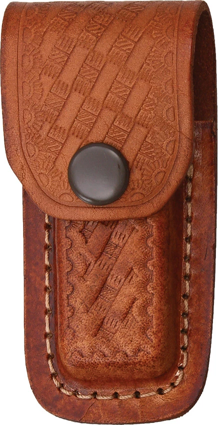 Brown Leather Embossed Basketweave Belt Sheath To Suit 3 - 3.5 Inch Knife 3 Brown Leather Embossed Basketweave Belt Sheath To Suit 3 - 3.5 Inch Knife