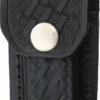 Black Leather Embossed Basketweave Belt Sheath To Suit 3 - 3.5 Inch Knife -KNIFE SUPPLIES Sales SH1142