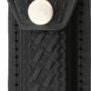 Black Leather Embossed Basketweave Belt Sheath To Suit 3.5 - 4 Inch Knife -KNIFE SUPPLIES Sales SH1143