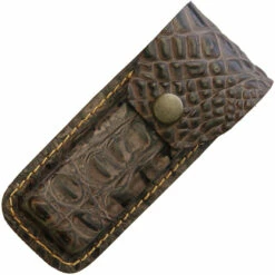 Crocodile Pattern Brown Leather Belt Sheath To Suit 4.5 - 5.25 Inch Knife
