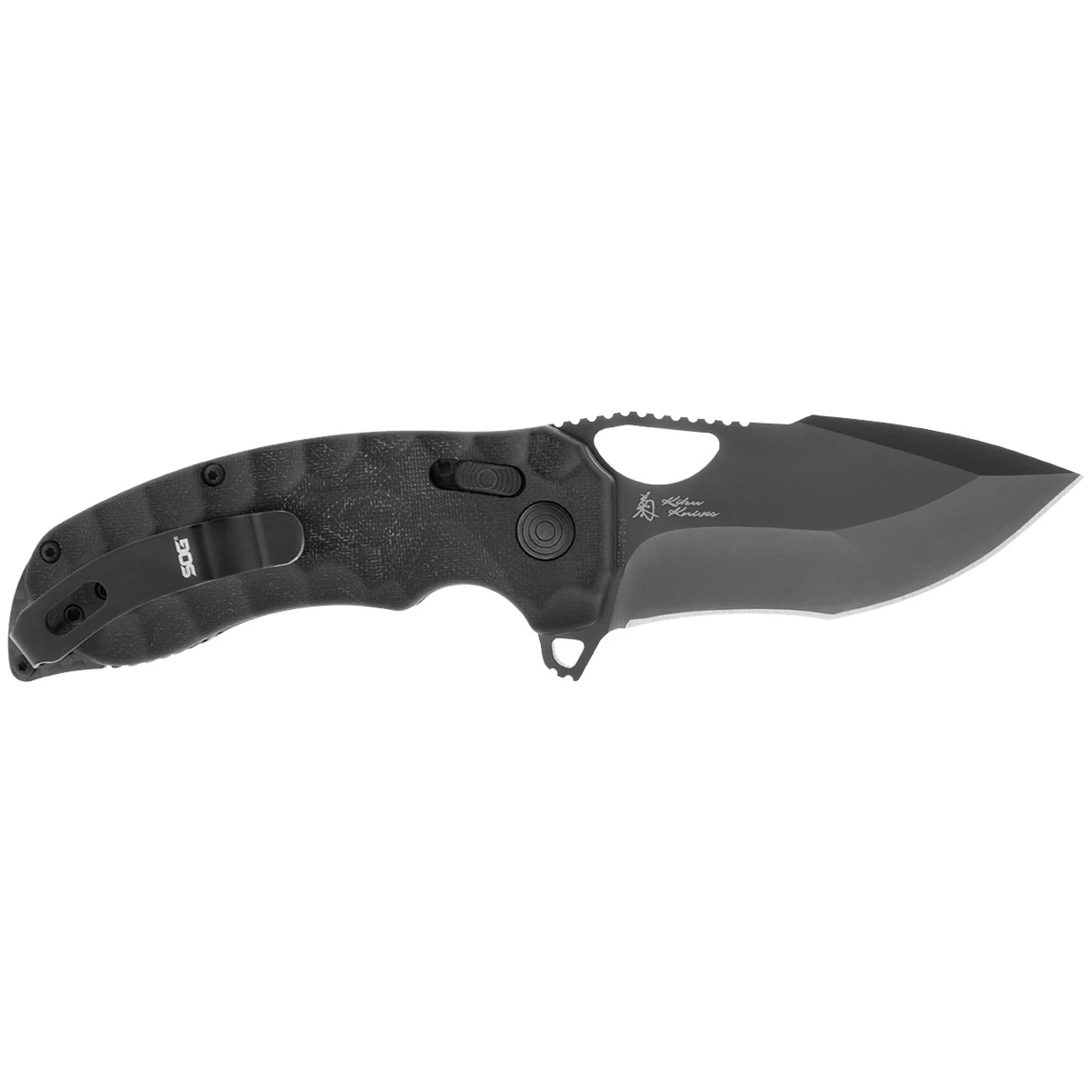 SOG Kiku XR LTE Blackout Micarta/Carbon Tanto Folder Knife 12-27-04-57 5 SOG Kiku XR LTE Blackout Micarta/Carbon Tanto Folder Knife 12-27-04-57 - Image 3