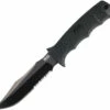 SOG Seal Pup Elite Black TiNi Partially Serrated Fixed Blade Knife E37T 1 SOG Seal Pup Elite Black TiNi Partially Serrated Fixed Blade Knife E37T -KNIFE SUPPLIES Sales SOGE37TNCP