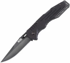 SOG Salute Black Clip Point Blade G10 Folder Knife FF11
