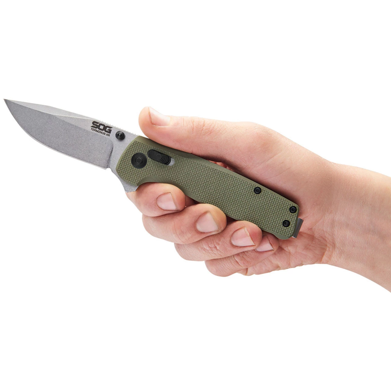 SOG Terminus XR Olive Drab G10 Folder Knife TM1022 9 SOG Terminus XR Olive Drab G10 Folder Knife TM1022 - Image 7