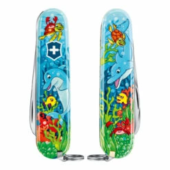 Victorinox Swiss Army Knife 'My First Victorinox Children Set', Dolphin Theme, 9 Function -